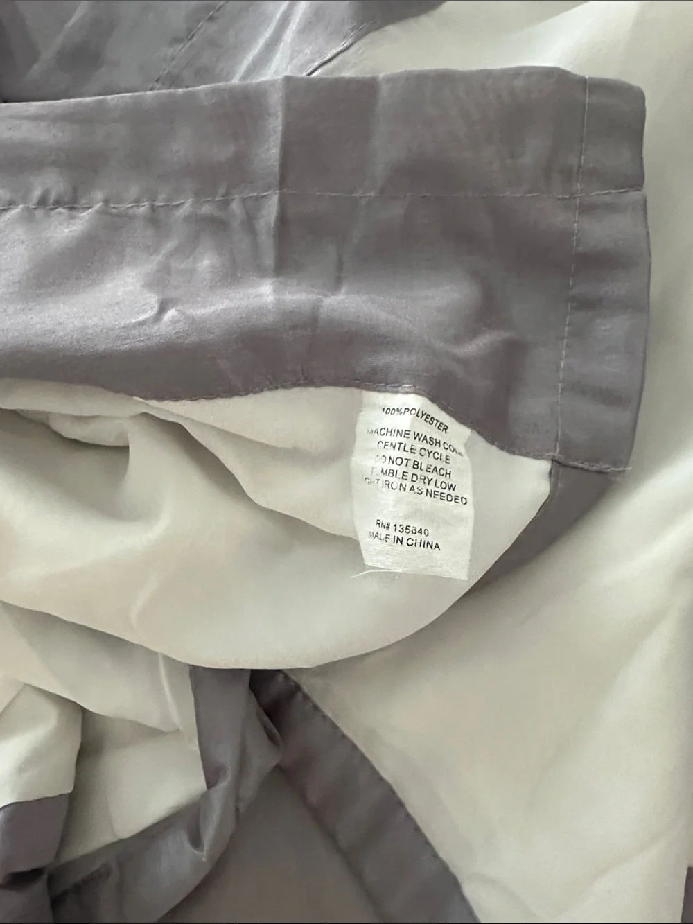 Pair of Pole Top Grey with White Lining Curtain Panels-Triple Layer Size 53* 84L